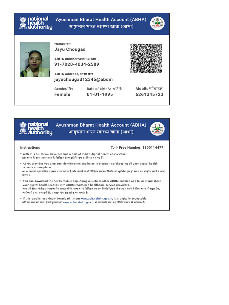ABHA ID CARD DOWNLOAD PDF visual data 2