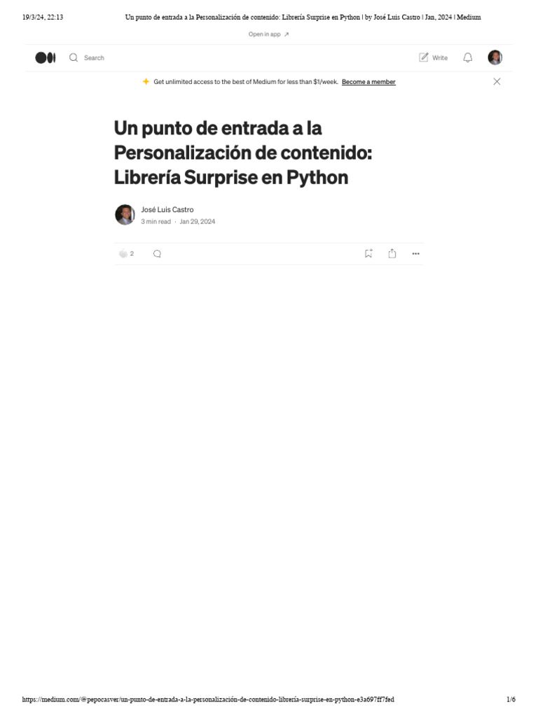 Personalización con Surprise en Python | PDF | Informática ...