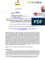 The Influence of Taste and Price On Repurchase Decisions With Consumer Satisfaction As Intervening Variables