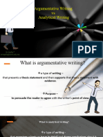 Argumentative Vs Analytical Writing