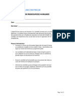 Guide D - Entrevue - Assistant en Ressources Humaines