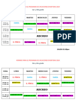 Horario para El Programa de Vacaciones Divertidas 2024