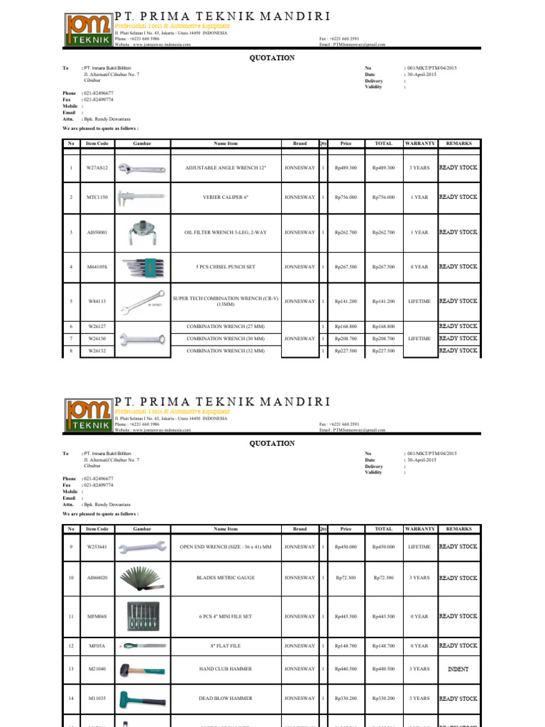 Quotation pt innara bukit biliton download free pdf tools