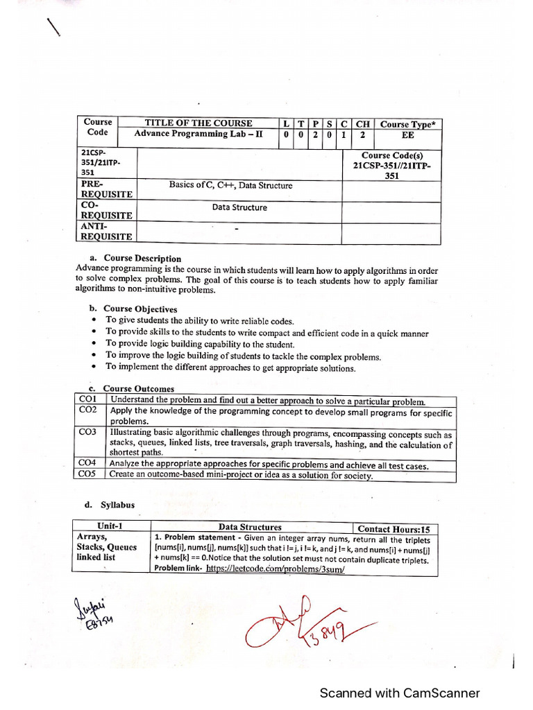 Advanced Programming LAB - II - Syllabus | PDF