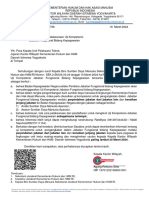 Surat - Pemberitahuan Pelaksanaan Uji Kompetensi Jabatan Fungsional Bidang Kepegawaian Dan Lampiran