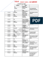 12th DPP Time Table