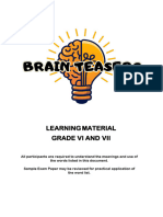 Brain Teasers - Learning Material (6 and 7)
