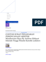 Contoh Surat Penawaran Perencanaan Arsitek Mamberamo Raya by Andrew Hidayat Sekolah Tinggi Filsafat Katolik Ledalero