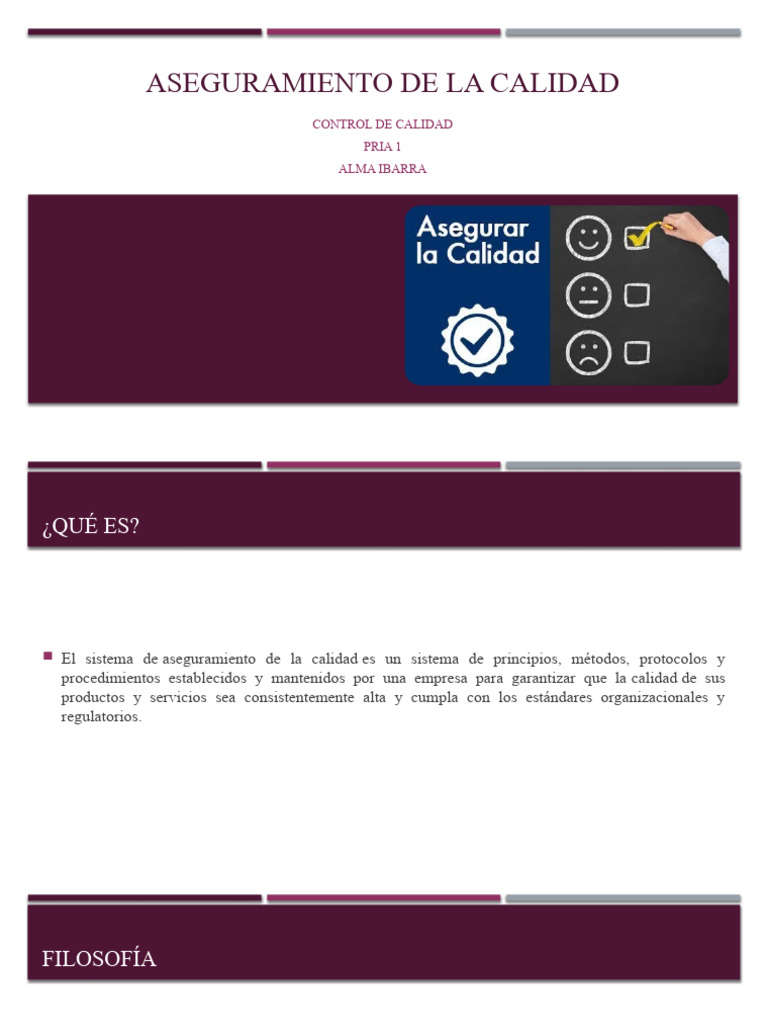 Aseguramiento de La Calidad | PDF | Calidad (comercial) | Procesos de ...