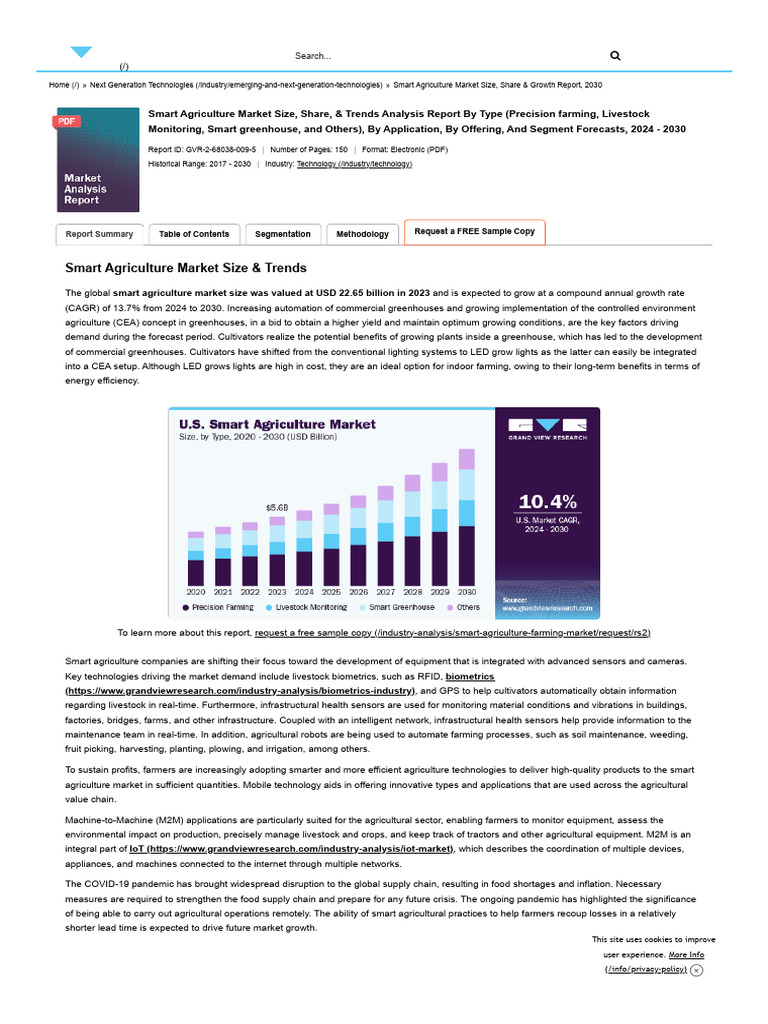 Smart Agriculture Market Growth to 2030 | PDF | Agriculture | Automation