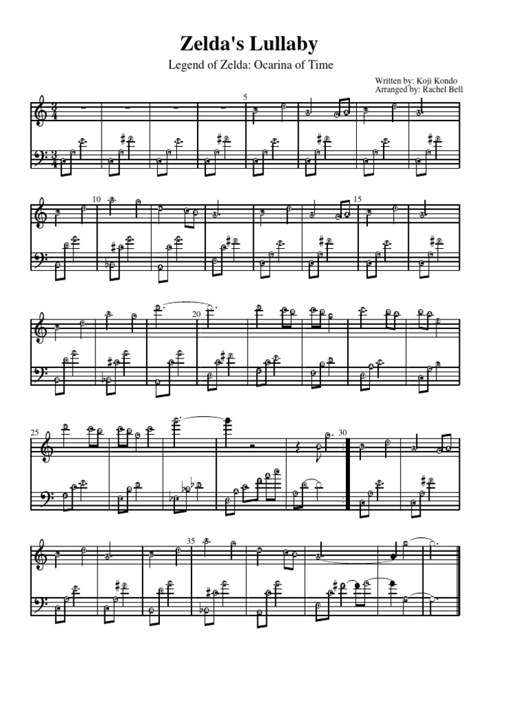 SMS161561 Zeldas Lullaby Sheet Music | PDF
