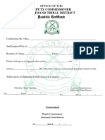 Mohmand Domicile Certficate Forms