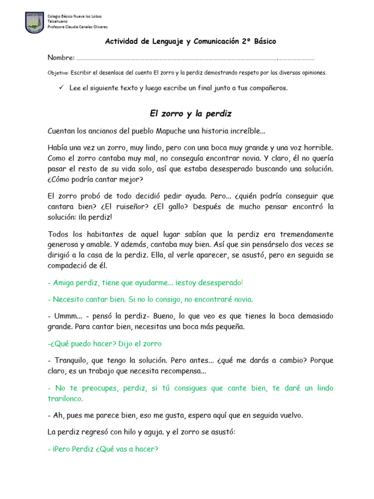 Guía de Actividades de Lenguaje y Comunicación 2 | PDF