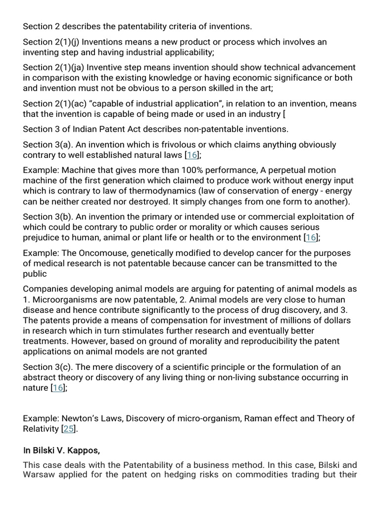 IPR What Can't Be Patented | PDF | Patent | Invention