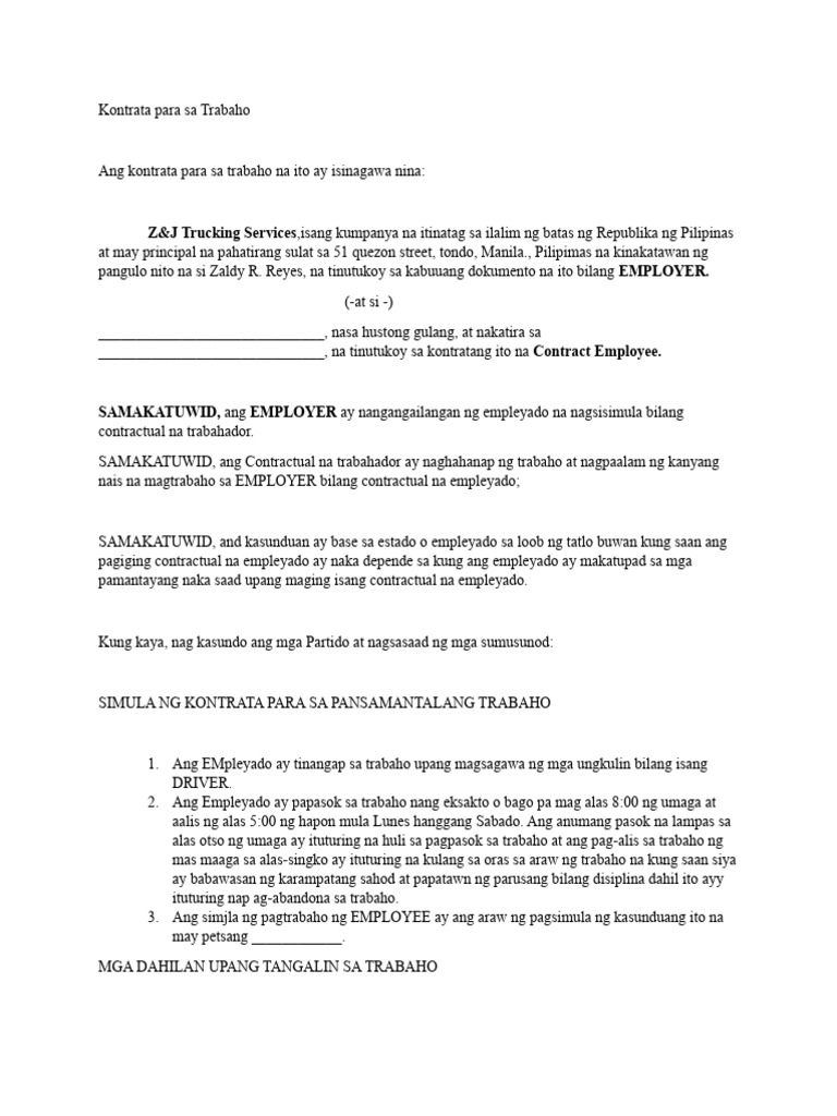 dRIVER coNTRACT | PDF