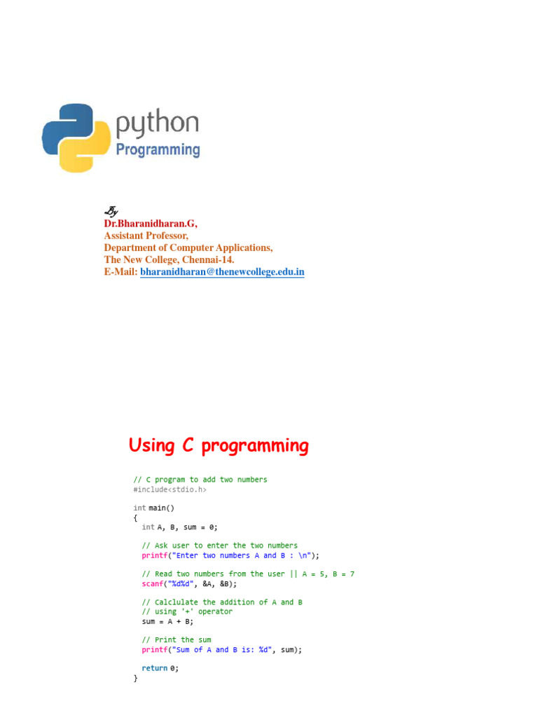 Python Programming | PDF | Data Type | Python (Programming Language)