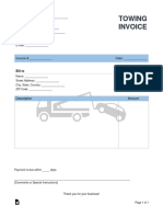 Towing Invoice Template