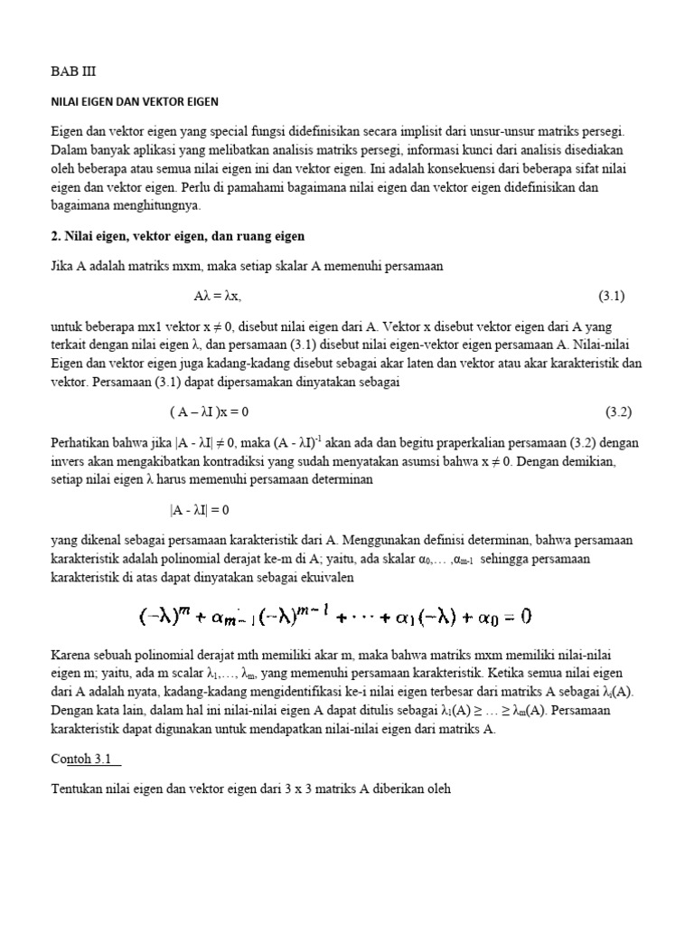 Nilai dan Vektor Eigen dalam Matriks | PDF