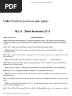 Data Structure Previous Year Paper - B.C.A Study