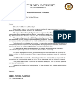 Department Fee Proposal Letter
