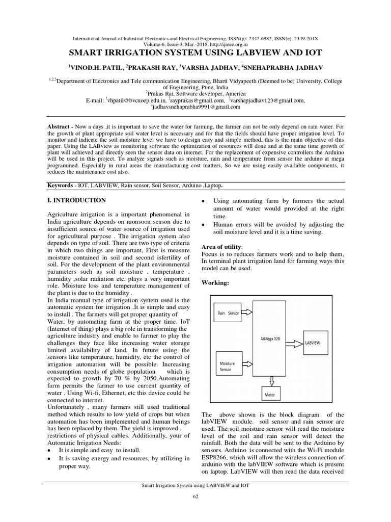 Smart Irrigation with LABVIEW & IoT | PDF | Internet Of Things ...