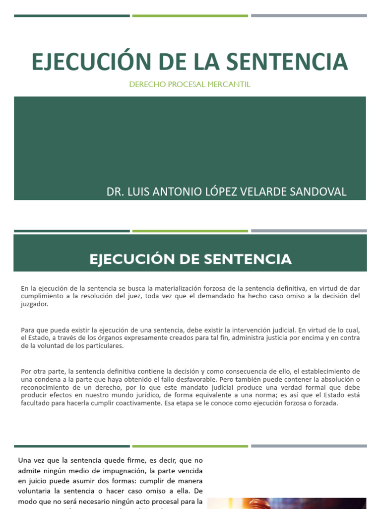 Ejecución De La Sentencia Pdf Sentencia Ley Ley Procesal