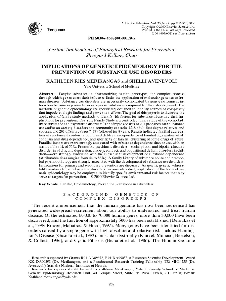 Implications of Genetic Epidemiology For The Prevention o - 2000 ...