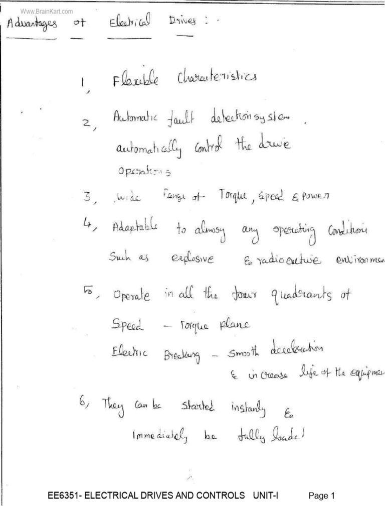 Electrical Drives and Controls Notes 2 PDF Electric Motor Brake