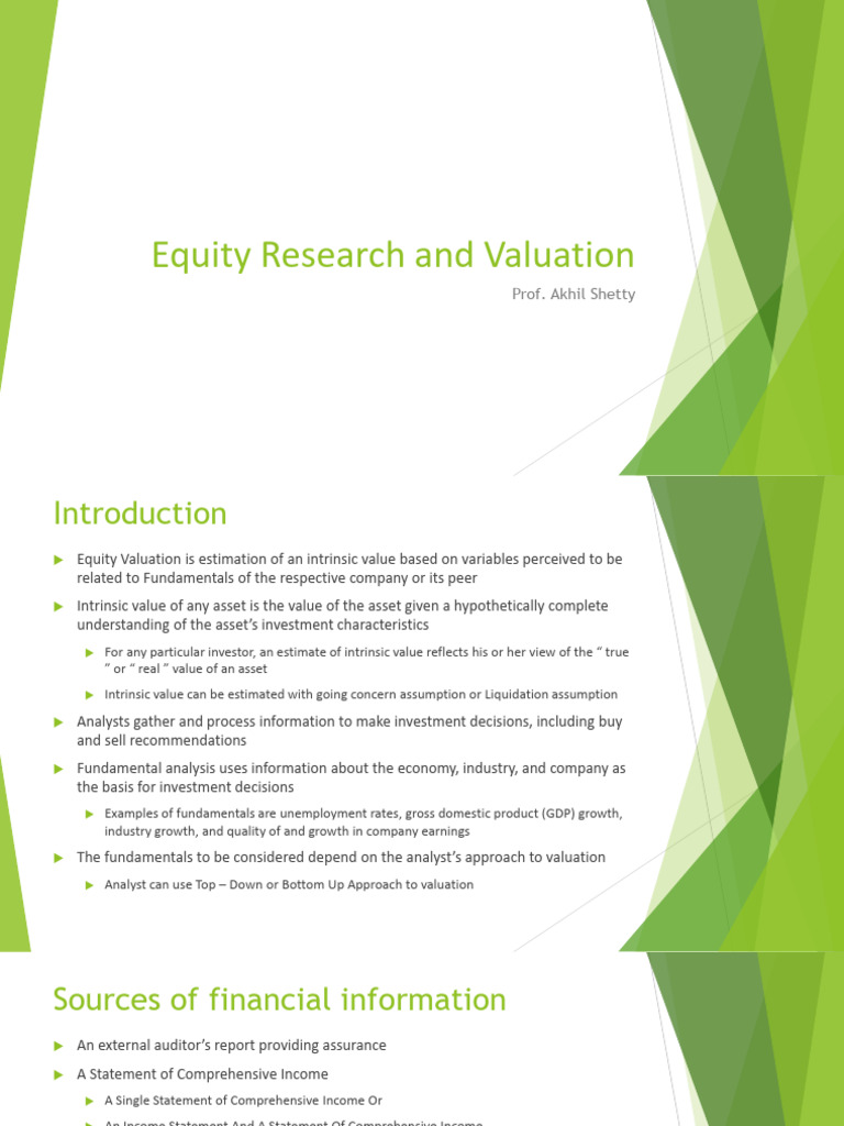 Equity Valuation Example