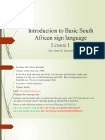 Lesson 1 Introduction To Basic South African Sign Language Lesson 1