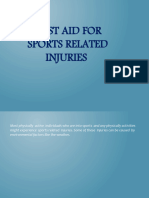 First Aid For Sports Related Injuries