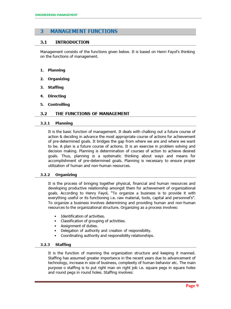 3 Management Functions Pdf Planning Human Resources