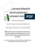 Terapia Poznawczo-Behawioralna Psychoz Zastosowanie I Skutecznosì Cì