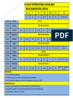 Final Exam - Date Sheet of Class Iii-Xi (2023-24)