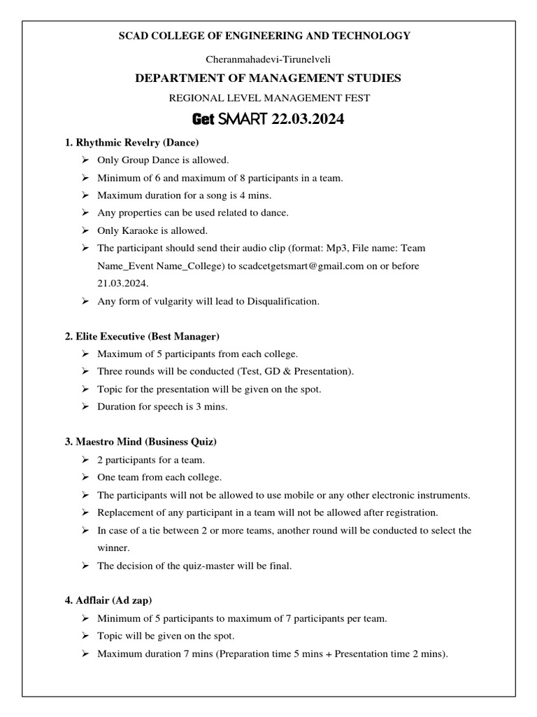 Get Smart Management Fest 2024 | PDF | Technology & Engineering