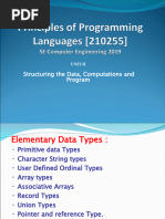 UNIT-II - Structuring The Data, Computations and Program