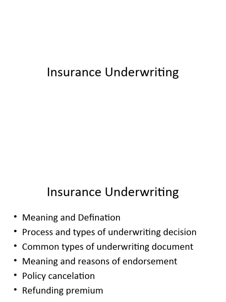 Understanding Insurance Underwriting Process | PDF | Insurance ...