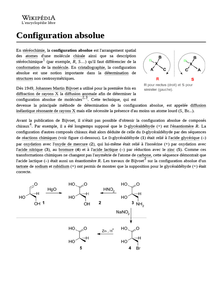 Configuration absolue en stéréochimie | PDF | Chimie physique | Espace