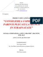 Proiect Copii Cu Parinti in Strainatate 20182019