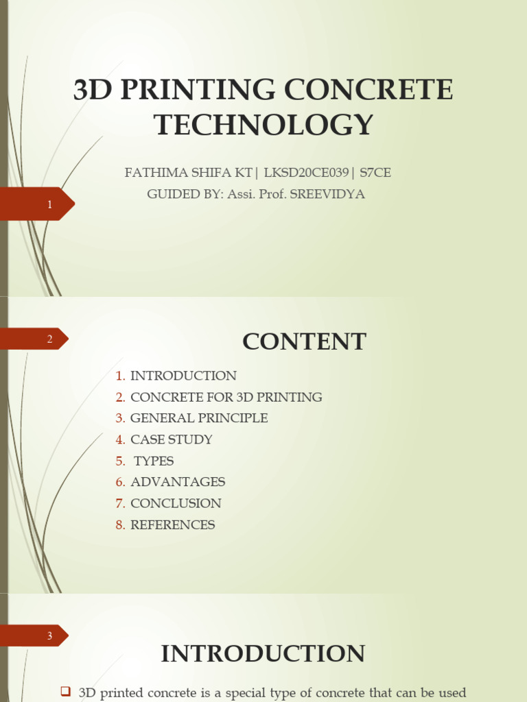 3D Concrete Printing Technology Overview | PDF | 3 D Printing | Engineering