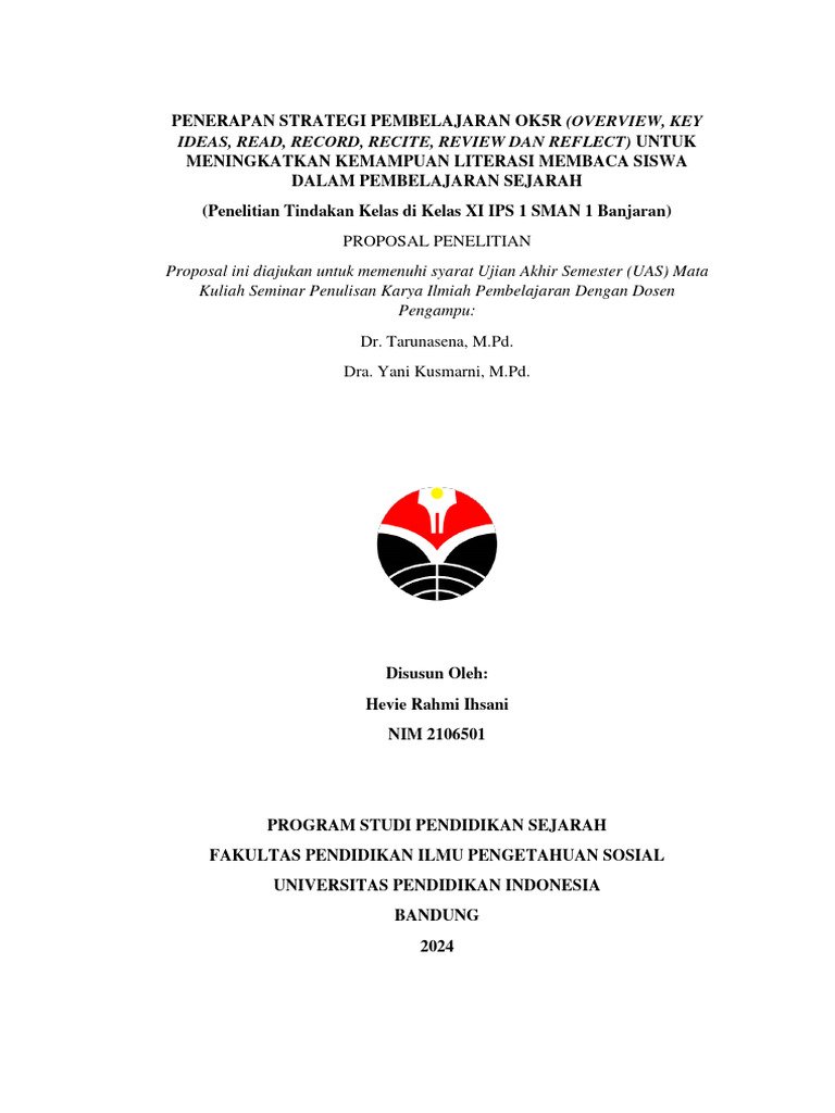 Strategi OK5R Tingkatkan Literasi Sejarah | PDF | Seni & Disiplin ...