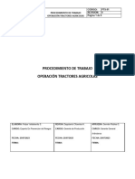 Procedimiento de Trabajo Operacion de Tractor Agricola