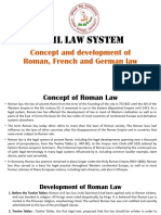 Concept and Dev. of Roman, French and German Law 1