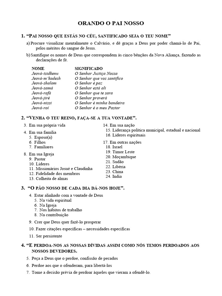 Orando O Pai Nosso Pdf Oração Do Senhor Crença E Doutrina Religiosa