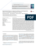 Experimental Design To Evaluate The Influence of Anthropometric Factors On The Grip Force and Hand Force Exertion