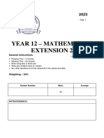 Year 12 - Mathematics Extension 2: General Instructions