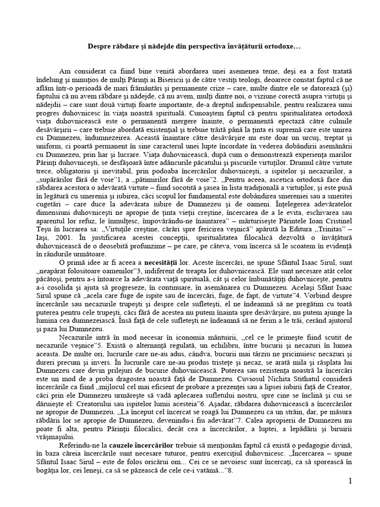 Despre Rabdare Si Nadejde - 2023... | PDF