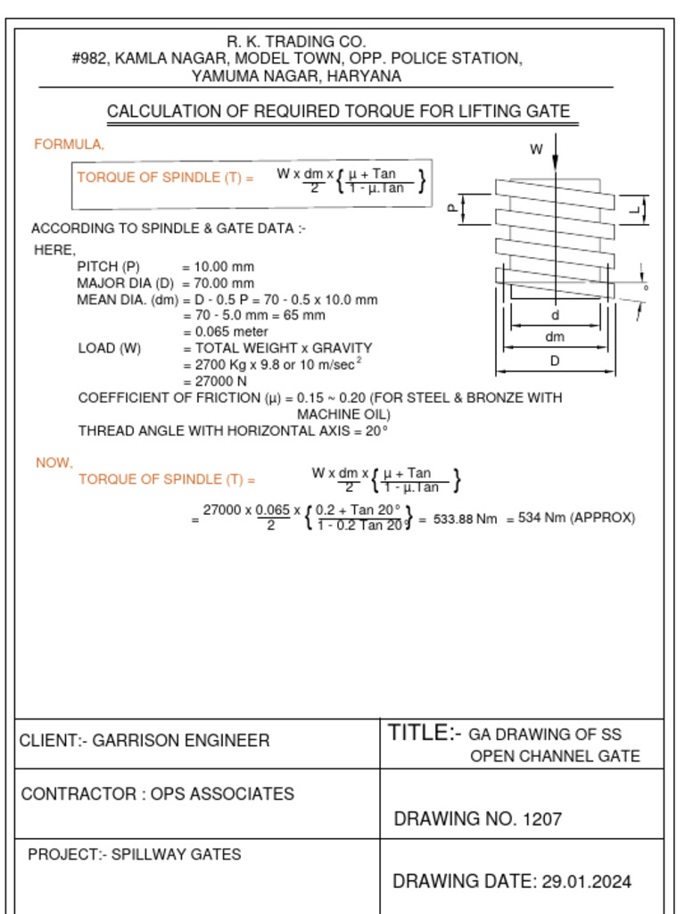Torque Calculation PDF