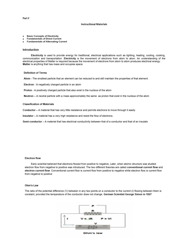 Electro 1 Lecture 2022 2023 Pdf Electrical Resistance And
