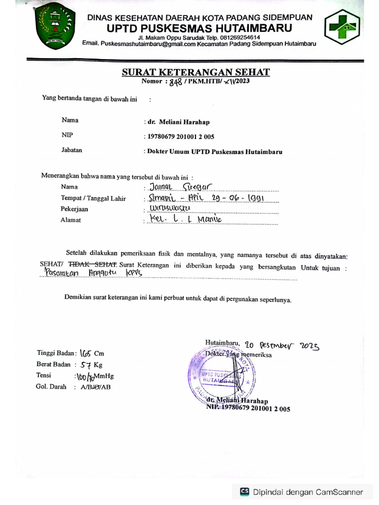 Surat Sehat | PDF
